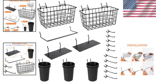 18 Pack Pegboard Hooks Assortment - Rust-Resistant, Adjustable Storage Solutions