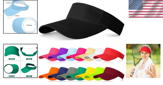 15-Pack Stylish Sun Visor Hats with Adjustable Fit - Perfect for Outdoor Sports