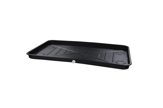 Efficient Black Plastic Air Conditioner Drain Pan, 2L Capacity, 27" x 48"