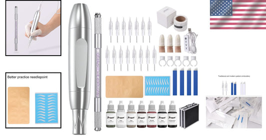 Complete Microblading Kit with Water-Resistant Makeup Pen - Ideal for Beginners
