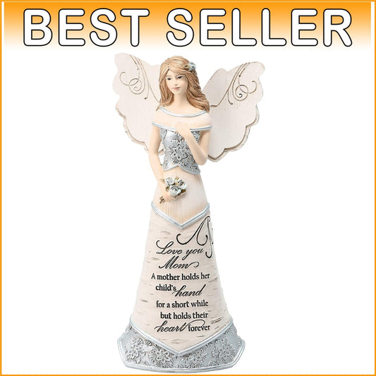 7.5-Inch Polyresin Angel with Debossed Message - Cherished Keepsake for Mom