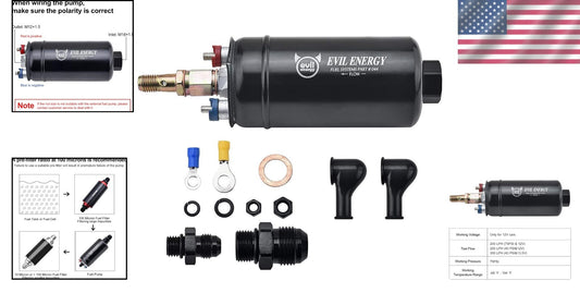 Compact Electric Fuel Pump 300LPH - Reliable Universal Fit for Automotive Use