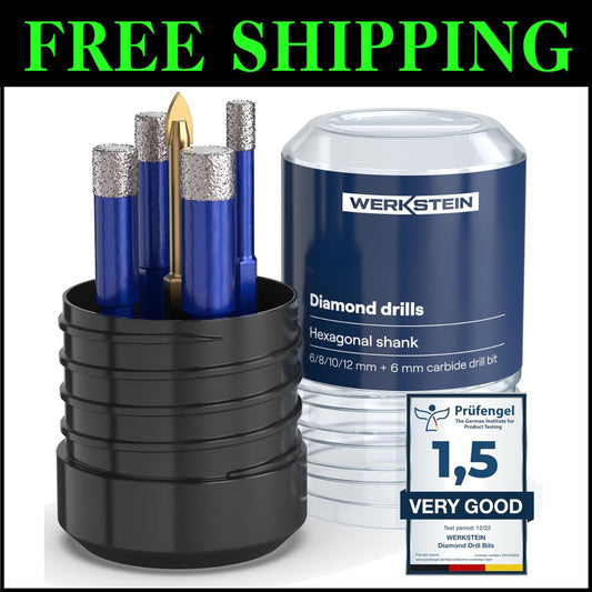 Complete 5-Piece Diamond Drill Bit Set: Perfect for Glass, Ceramics & Porcelain