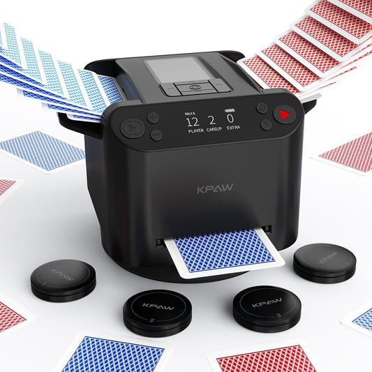 Quiet 2-in-1 Card Shuffler & Dealer with Remotes - Rechargeable for Endless Fun
