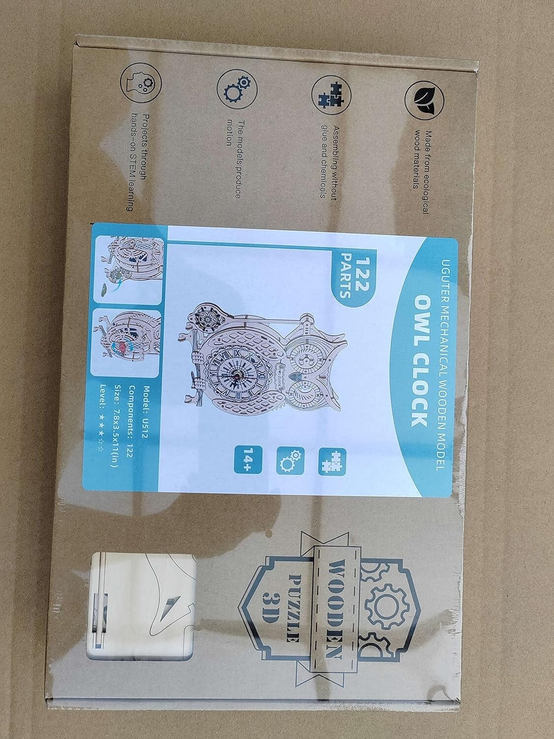 3D Wooden Animal Puzzle Kit - Create a Functional Desk Clock & Art Piece