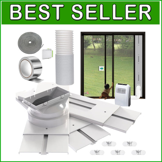 95" Sliding Door AC Vent Kit with Security Lock & Weather Stripping Solution