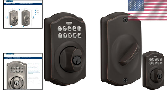 BE365 V CAM 716 Keypad Deadbolt - Illumination & Low Battery Indicator Included