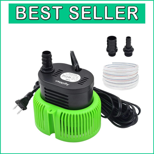 Durable Submersible Swimming Pool Pump with 3 Adapters & Long Drainage Hose