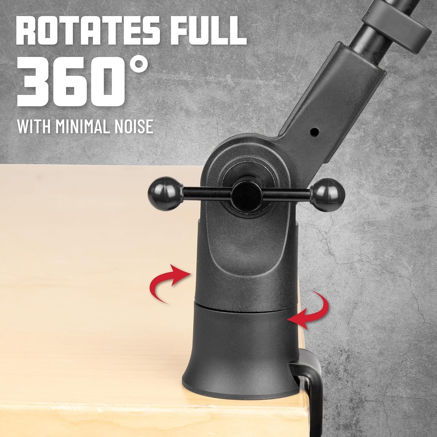 360-Degree Rotating Boom Arm - Ideal Desk Mic Stand for Podcasts & Broadcasts