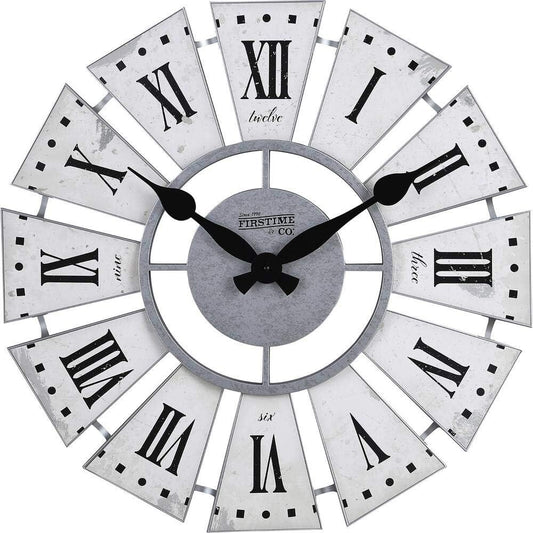 Large 24-Inch Farmhouse Windmill Wall Clock - Vintage Style for Any Room