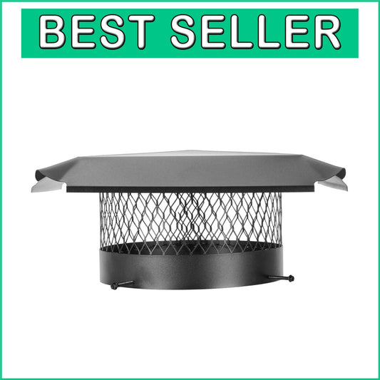 Elegant Black Chimney Cap - 12" Round for Masonry; 7-Year Limited Warranty