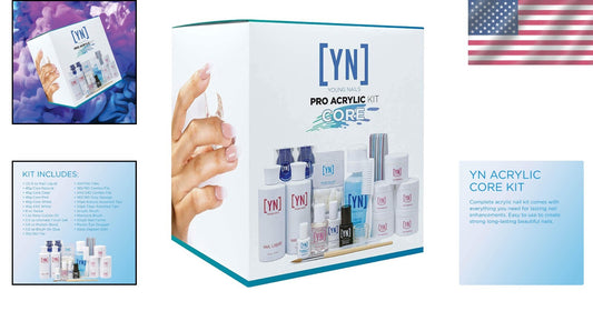 All-in-One Acrylic Nail Kit with Shimmery Finish - Perfect for Nail Enthusiasts