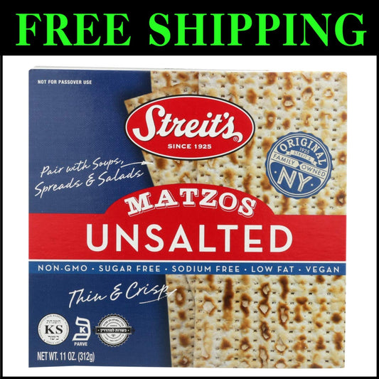 Delicious Thin Crispy Unsalted Matzo, 11 Oz (12 Pack) - Healthy Snacking