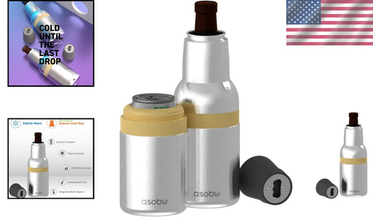 12 oz Fully Insulated Stainless Steel Beer Bottle and Can Cooler - Star Silver