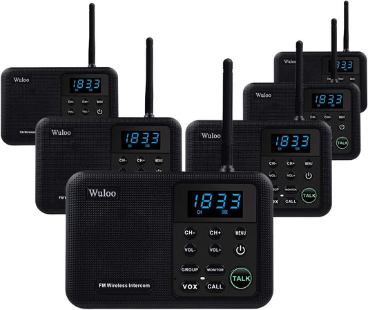 Wireless Intercom System for Home - 1 Mile Range, 6 Pack of Clear Communication