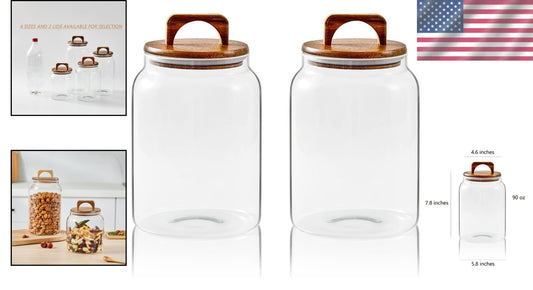 2-Pack Airtight 90oz Glass Jars - Perfect for Laundry Detergent & Pantry Items