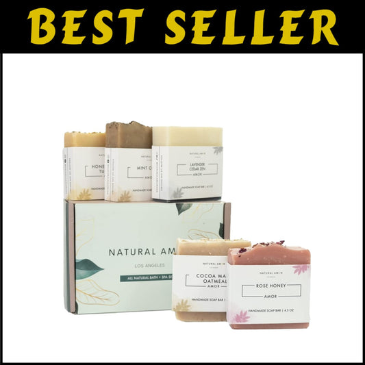 5-Pack Essential Oils Bar Soap Gift Set - Natural & Gentle for All Skin Types