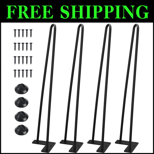 Versatile 20 Inch Hairpin Furniture Legs - Heavy Duty for Table & Bench Making