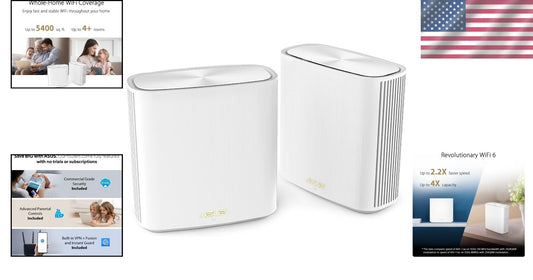 AiMesh Compatible ZenWiFi XD6 with Free Internet Security - 5,400 sq.ft Coverage