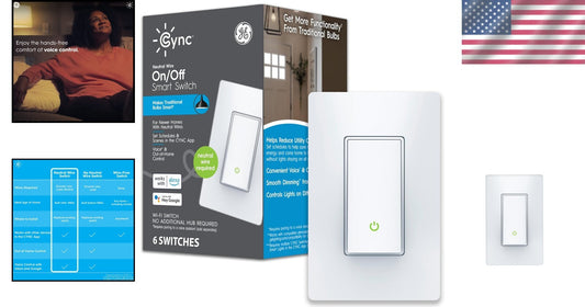 Smart Paddle Switch 6-Pack with Wi-Fi & Bluetooth, Alexa/Google Assistant Ready