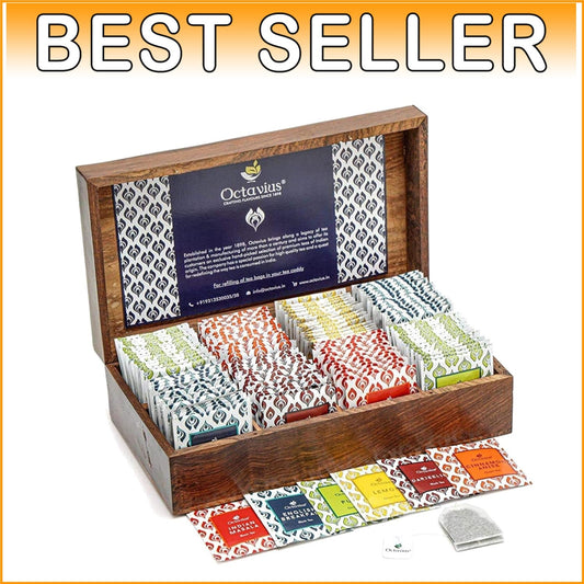 Exquisite Assorted Tea Collection in Wooden Box | 120 Total Tea Bags for Gifting