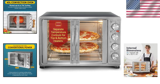 18-Slice French Door Convection Oven - Ultimate Rotisserie & Baking Appliance