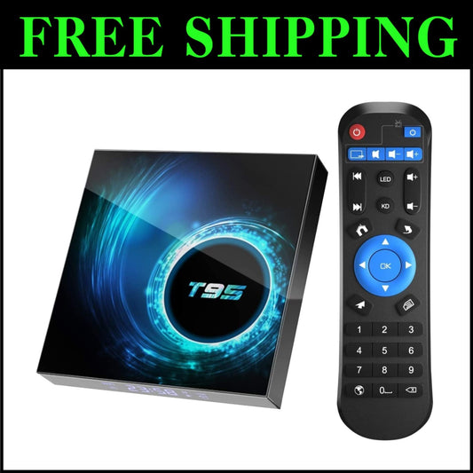 6K Streaming Android TV Box - Quad-Core, Bluetooth 5.0, Remote Control Included