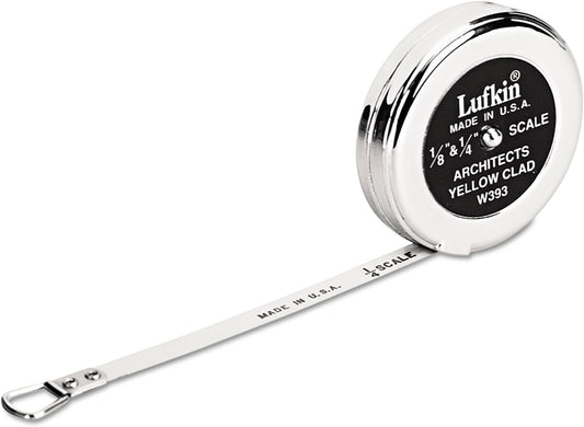 Lightweight Architect's Measuring Tool 1/4" x 5' - Chrome & Metal Construction