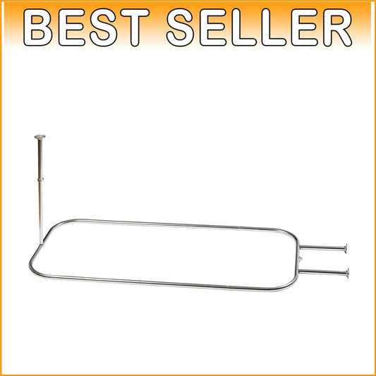 Freestanding Tub Oval Shower Curtain Rod - Rustproof Aluminum, Fits 60" x 28"