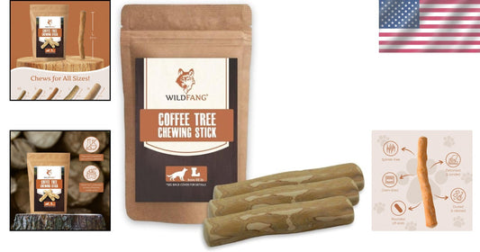 All-Natural Coffee Wood Chewing Toy Set of 3 - Promotes Healthy Chewing Habits