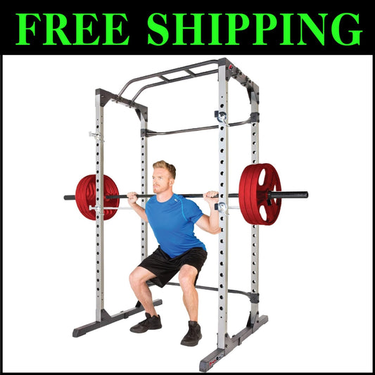 Heavy-Duty Power Cage Squat Rack – 800 lb Capacity, Adjustable Safety Bars