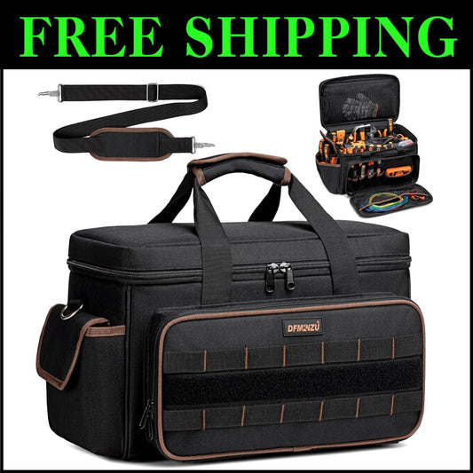 17" Heavy Duty Tool Bag with 20 Pockets - Portable Organizer for Professionals