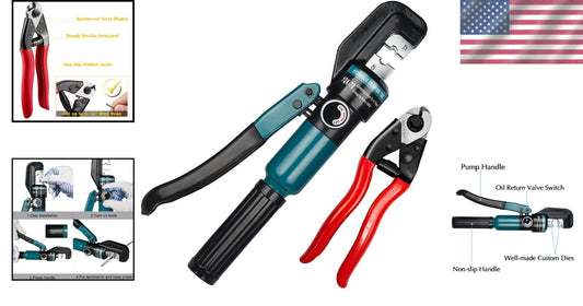 Durable Hydraulic Crimping Tool with Ergonomic Grip - Perfect for Cable Railing