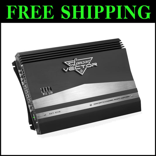 Slim Design 2000 Watt 4 Channel Amplifier - High Power & Versatile Sound Control