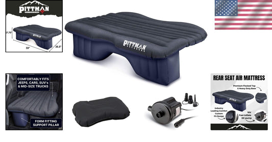 Comfortable Inflatable PVC Rear Seat Mattress - Fit for Jeeps & Mid-Size Cars