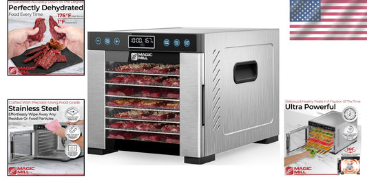Premium 7-Tray Stainless Steel Food Dehydrator with Digital Timer and Keep Warm