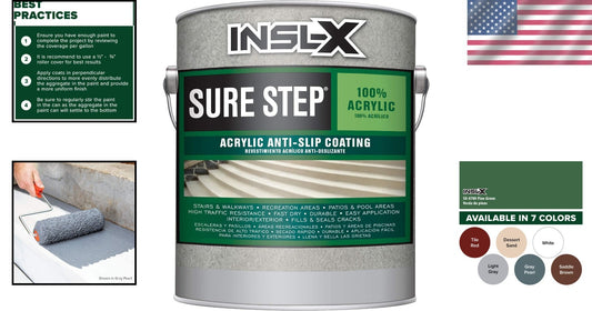 Fast Drying Pine Green Acrylic Anti-Slip Paint - 1 Gallon for High Traffic Areas