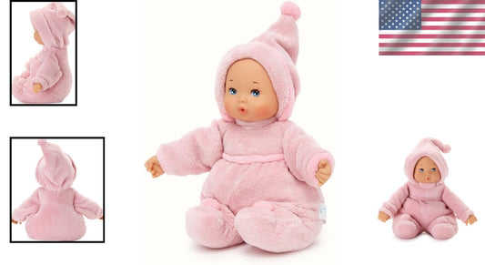 Light Skin Tone 12-Inch Baby Doll in Snuggly Pink Sleeper - Perfect Gift