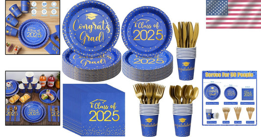 Luxurious Disposable Graduation Tableware Set: 700pcs for Class of 2025 Events