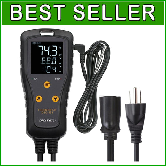 Easy-Use Digital Thermostat Outlet - Ideal for Brewing, Aquariums & Greenhouses