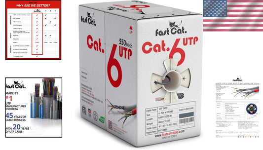 Upgraded 1000ft Cat6 Ethernet Cable with 10 Gigabit Speed & Easy Dispensing