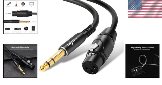 60FT XLR Female to 1/4" TRS Cable - Tangle Free Balanced Audio Solution