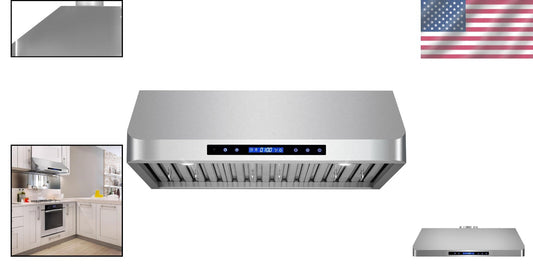 500 CFM Stainless Steel Under Cabinet Range Hood with Touch Control & LED Lights