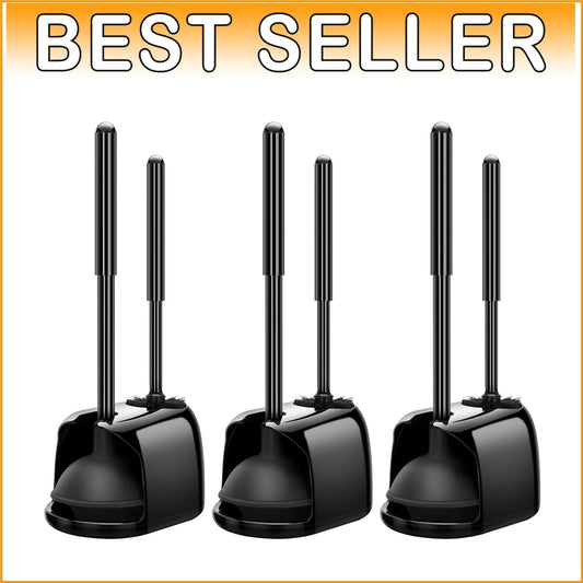 Efficient Toilet Brush and Plunger Set: Durable, Space-Saving Caddy Included
