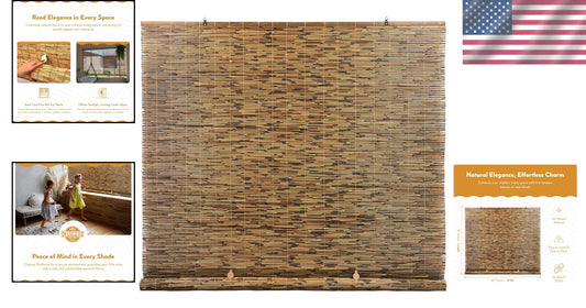 Elegant Semi-Sheer Bamboo Shades 60''W x 72''L - Perfect for Porch & Patio Bliss