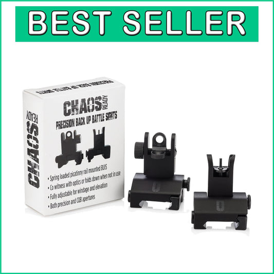Low Profile Tactical Iron Sights - Spring Loaded for Universal Picatinny Rails