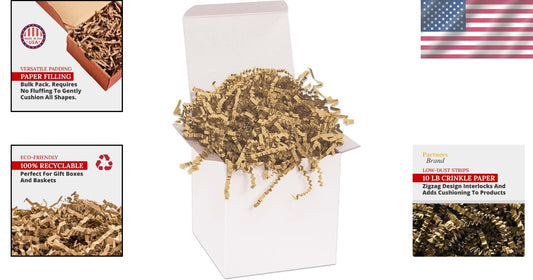 Versatile 10 lb. Kraft Crinkle Cut Paper - Ideal for Shipping and Gift Wrapping