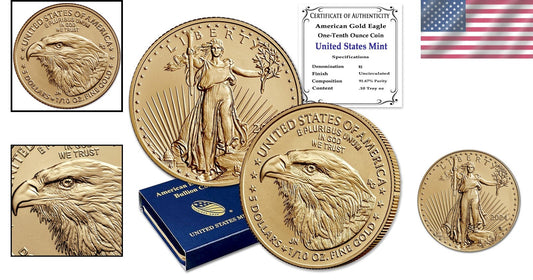 2024 1/10 oz American Gold Coin - Brilliant Uncirculated with Rich Gold Tint