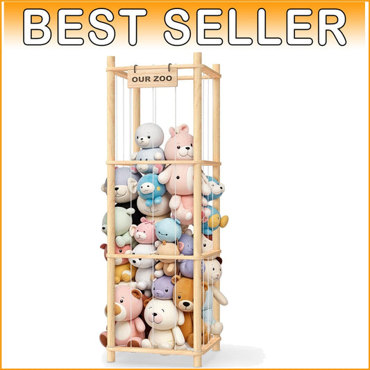 Durable Stuffed Animal Organizer with Personalizable Nameplate - 88 lbs Capacity