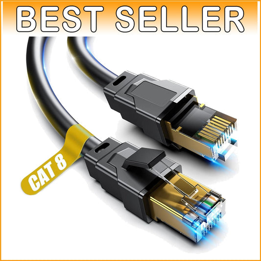Cat 8 100ft Ethernet Cable - Shielded 40Gbps Connection for Indoor & Outdoor Use